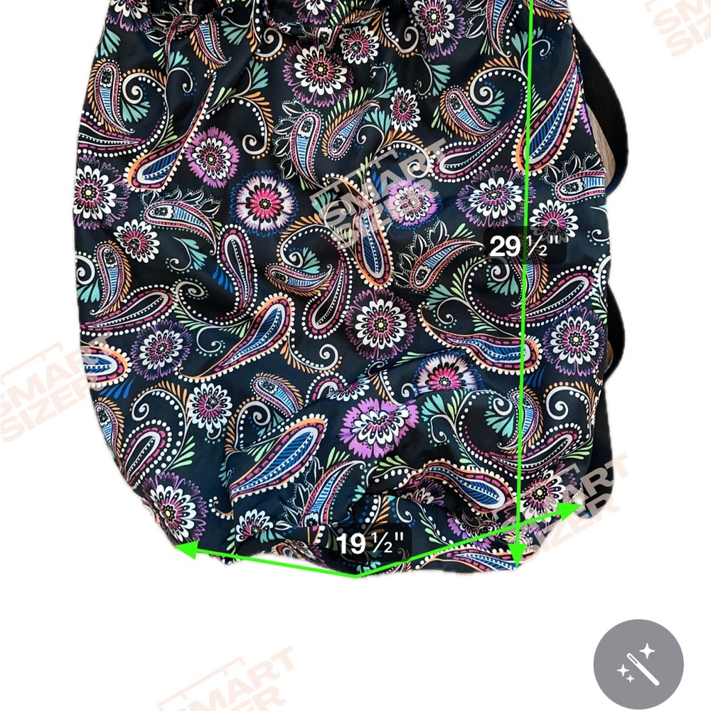 Vera Bradley Bandana Swirl BIG Laundry Bag Shoulder Strap Drawstring - Picture 2 of 13